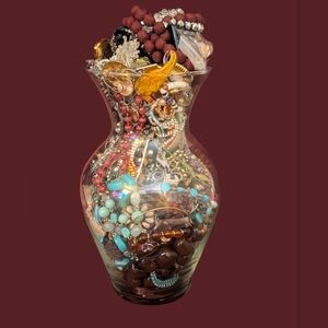 Wearable 5LB Jewelry Jar Of Assorted Costume Jewelry Glass Jar Not Inclu…